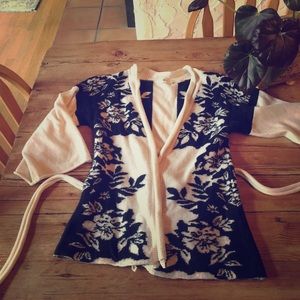 Lia Molly for Anthropologie Floral Wrap Cardigan